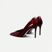 Cherry Red Patent Leather Pointy Toe Stiletto Pumps
