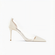 White Patent Leather PVC Pointed Toe Stiletto Pumps
