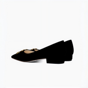 Black Velvet Pointed Toe Flats