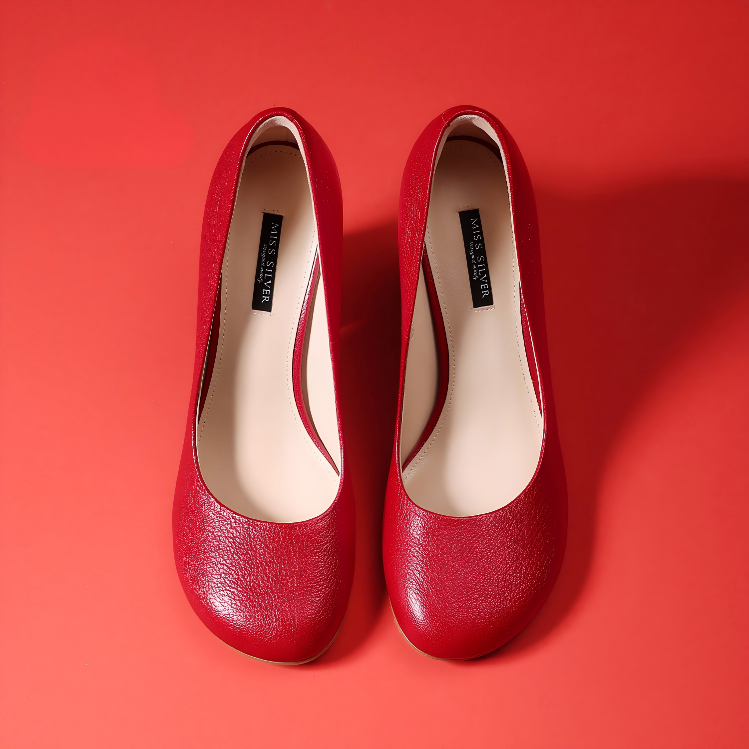 Soft Red Lambskin Heels with Stable