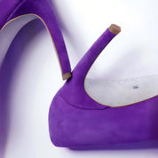 Purple Suede Pointed Toe Stiletto Pumps