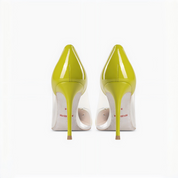 Avocado Green Clear PVC Stiletto Heels for Women
