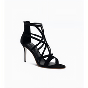 Suede Back Zip Caged Gladiator Stiletto Heel Sandals