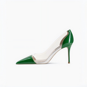 Green Clear PVC Stiletto Heels for Women