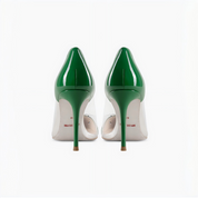 Green Clear PVC Stiletto Heels for Women