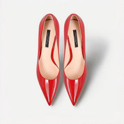 Red Patent Leather Pointed-Toe Stiletto Pumps