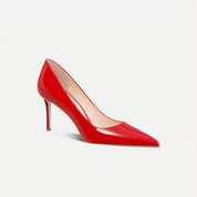 Red Patent Leather Pointed-Toe Stiletto Pumps