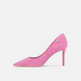 Barbie Pink Suede Pointed-Toe Stiletto Pumps