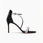 Black Rhinestone Slingback Stiletto Heels