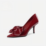Red Patent Bow Pumps