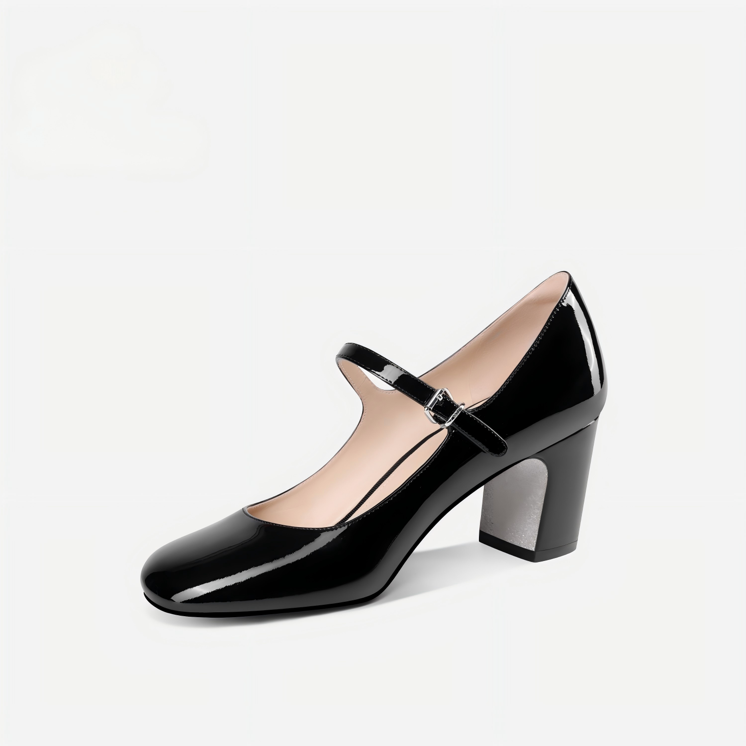 Black Patent Leather Mary Jane Block Heels