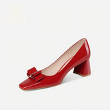 Classic Red Block Heel Shoes for Office & Daily Wear