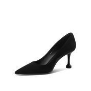 Classic Black Lambskin High Heels | Elegant Dress Shoes