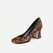Chic Leopard Print High Heels with Comfortable Block Heel