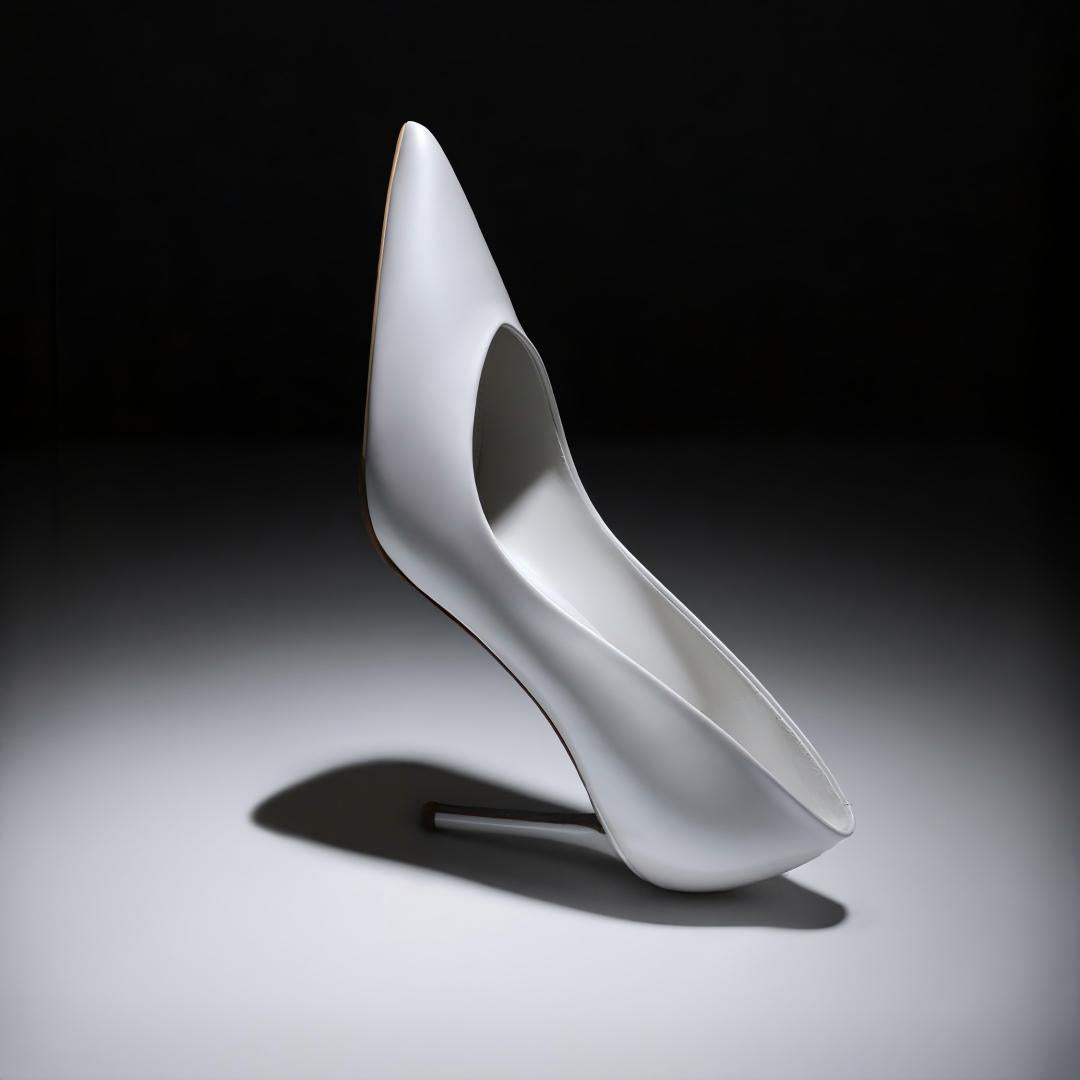 White Patent Leather Pointed-Toe Stiletto Pumps