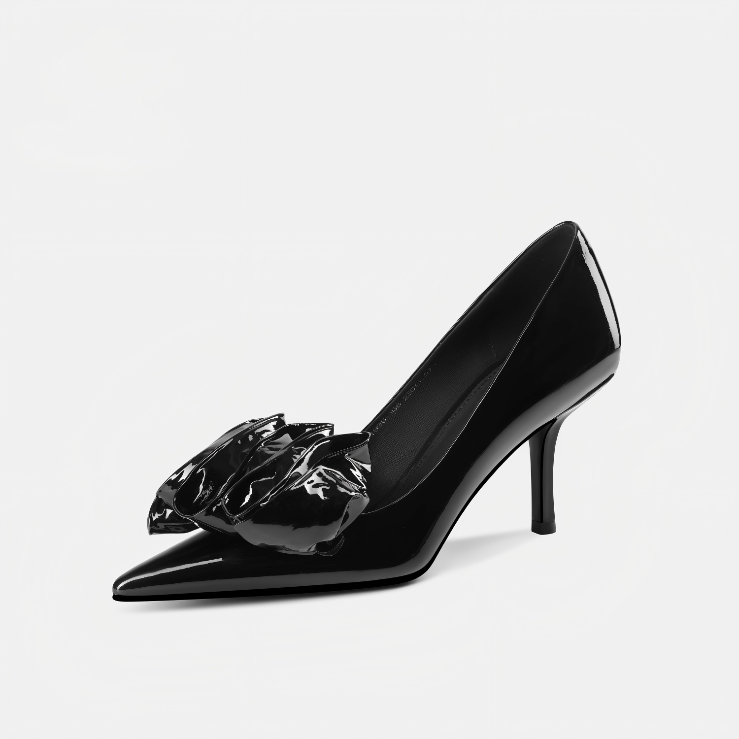 Black Patent Leather Bow Pumps