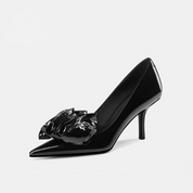 Black Patent Leather Bow Pumps