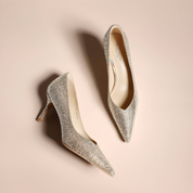 Nude Crystal Rhinestone Pointed Toe Stiletto Pumps