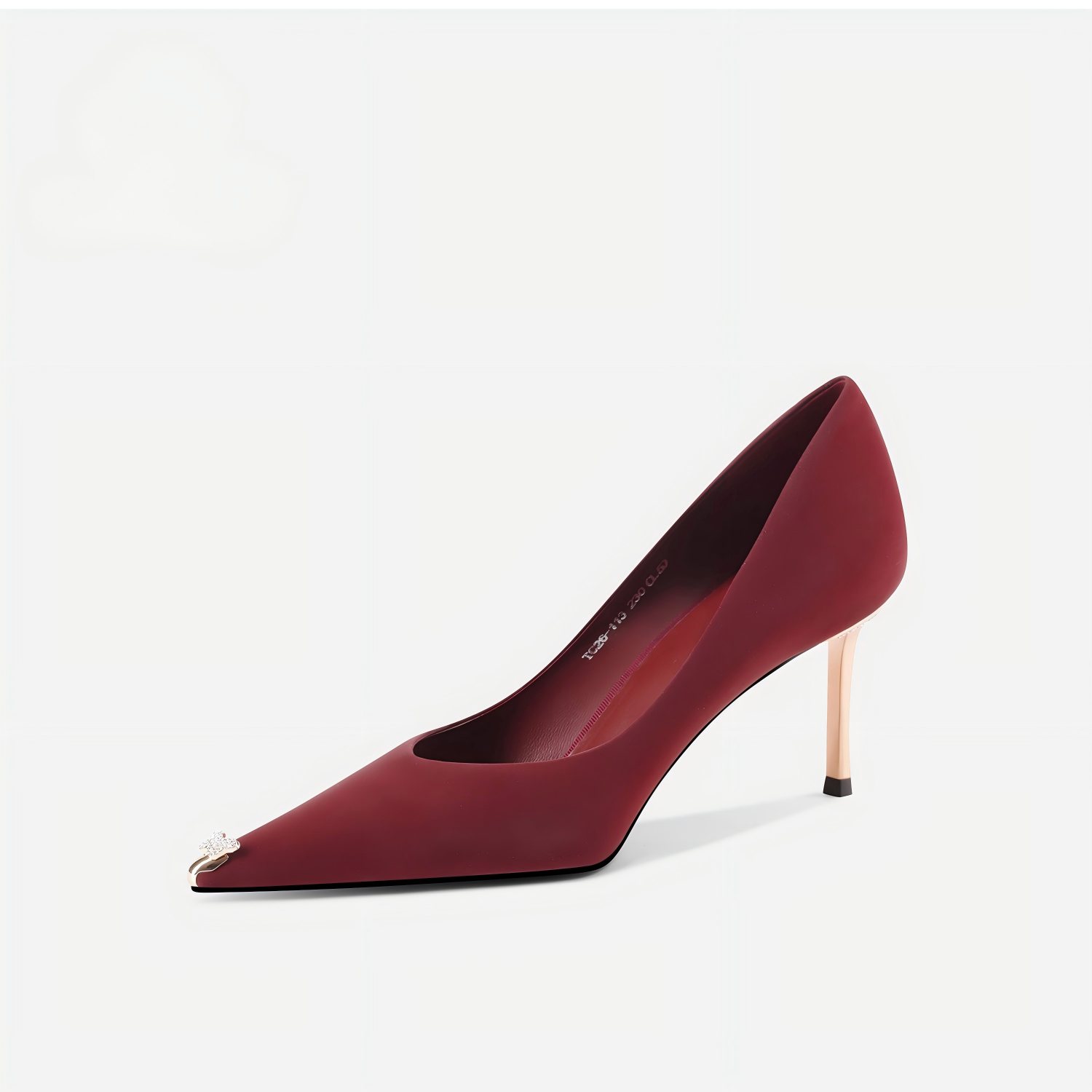 Elegant Wine Red Satin Lambskin Stiletto Pumps