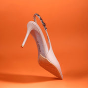 Lilac Patent Leather Pointed Toe Slingback Stiletto Pumps