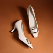 Nude Lambskin Stiletto Heels - Elegant Women's High Heels