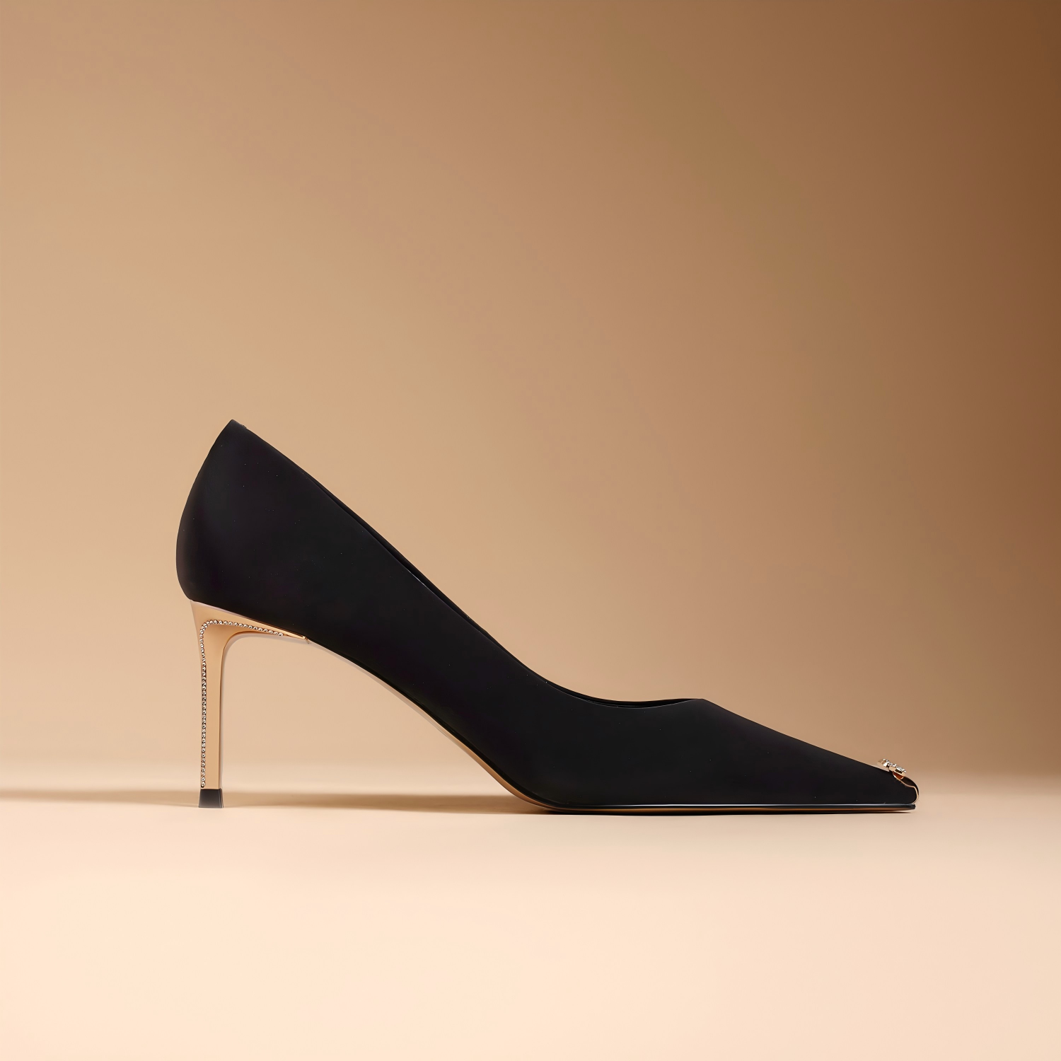 Soft Satin Lambskin Black Heels for Office & Evening Wear
