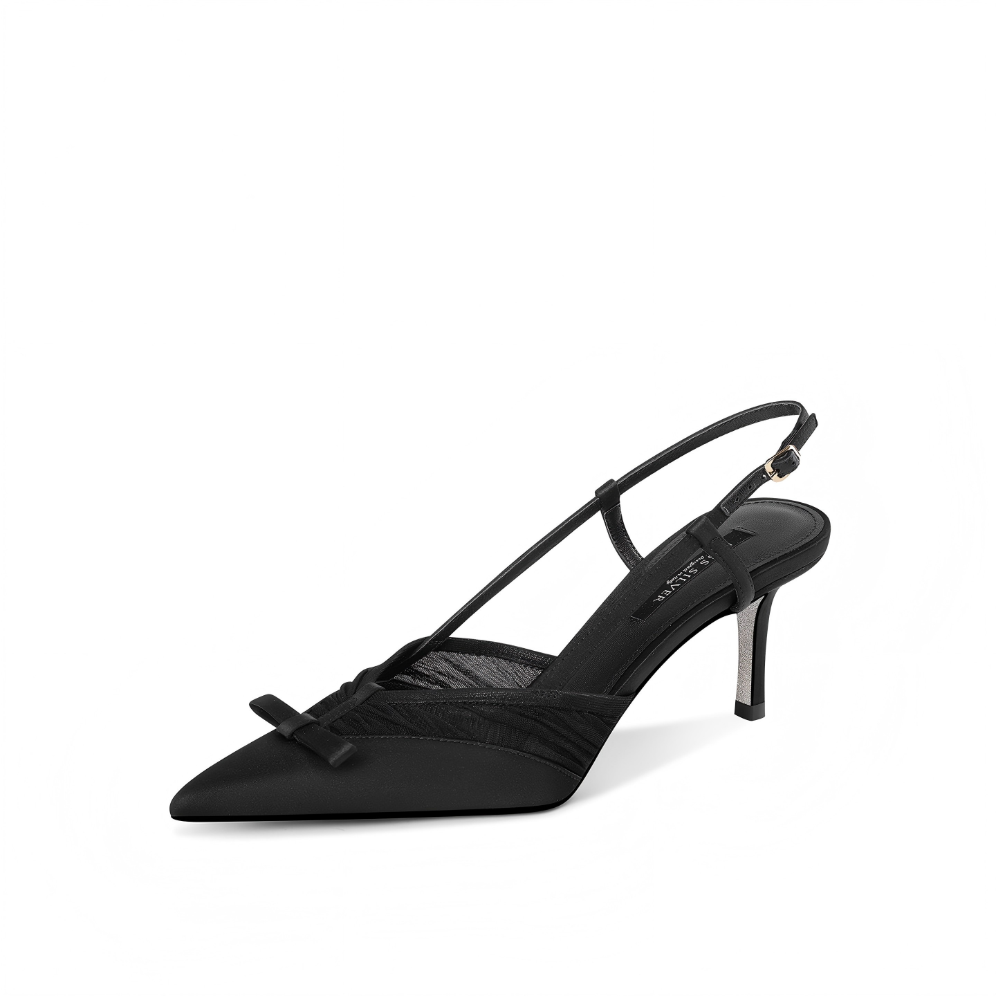 Luxury Black Slingback Pointed Toe Pumps