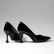 Classic Black Pointed Toe Stilettos in Cow Leather