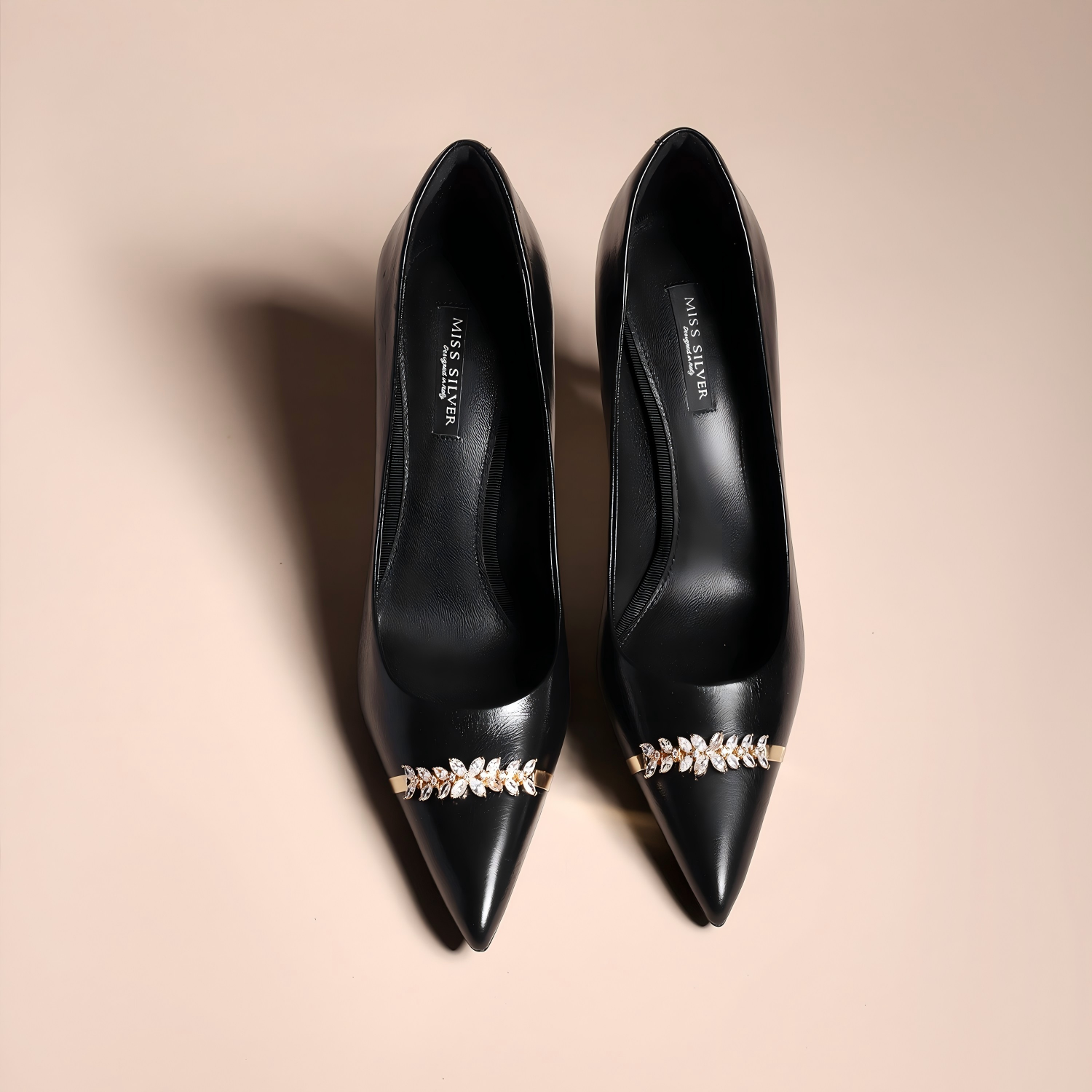 Black Lambskin Pointed-Toe Stiletto Pumps