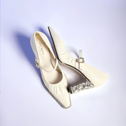 Cream Patent Leather Mary Jane High Heels