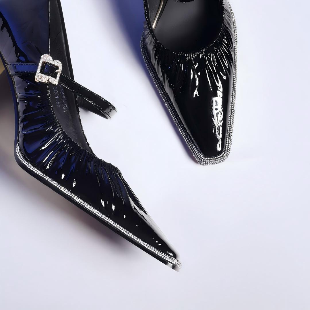 Black Patent Leather Mary Jane High Heels