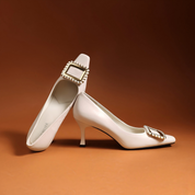 Nude Lambskin Stiletto Heels - Elegant Women's High Heels