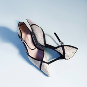 Crystal Mesh Mary Jane Pointed-Toe Pumps