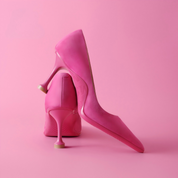 Pink Lambskin Pointed-Toe Stiletto Heels for Women