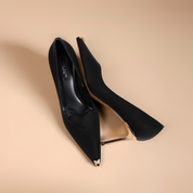 Soft Satin Lambskin Black Heels for Office & Evening Wear