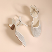 Nude Sheer Mesh Slingback Pumps with Sculptural Heel