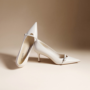 Women’s White Lambskin High Heels – Comfortable & Classic