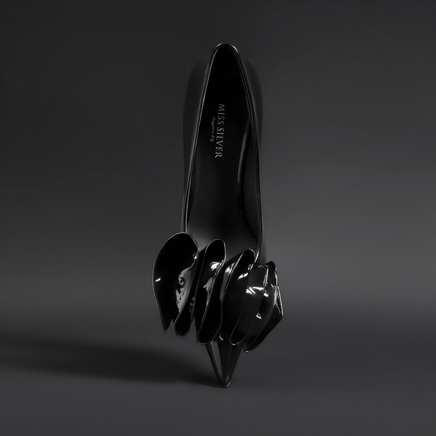 Black Patent Leather Bow Pumps