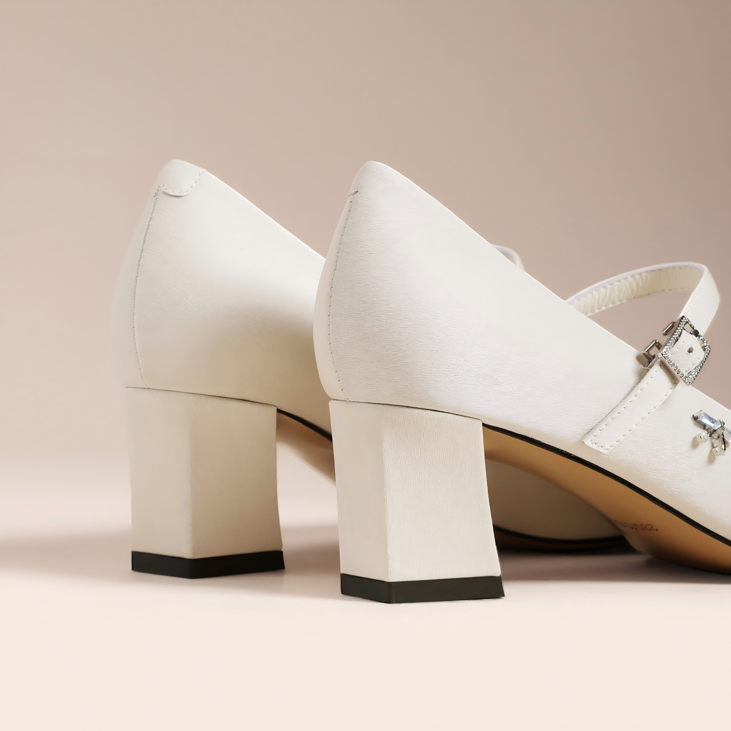 Luxe White Satin Leather Heels for Everyday Elegance