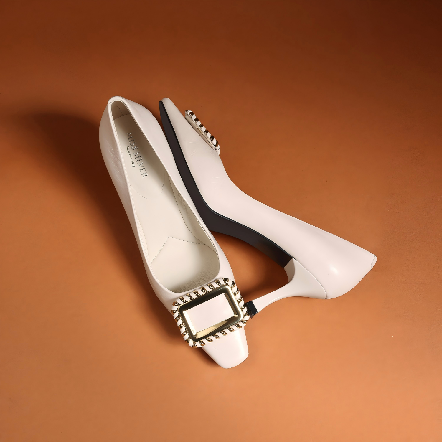 Nude Lambskin Stiletto Heels - Elegant Women's High Heels