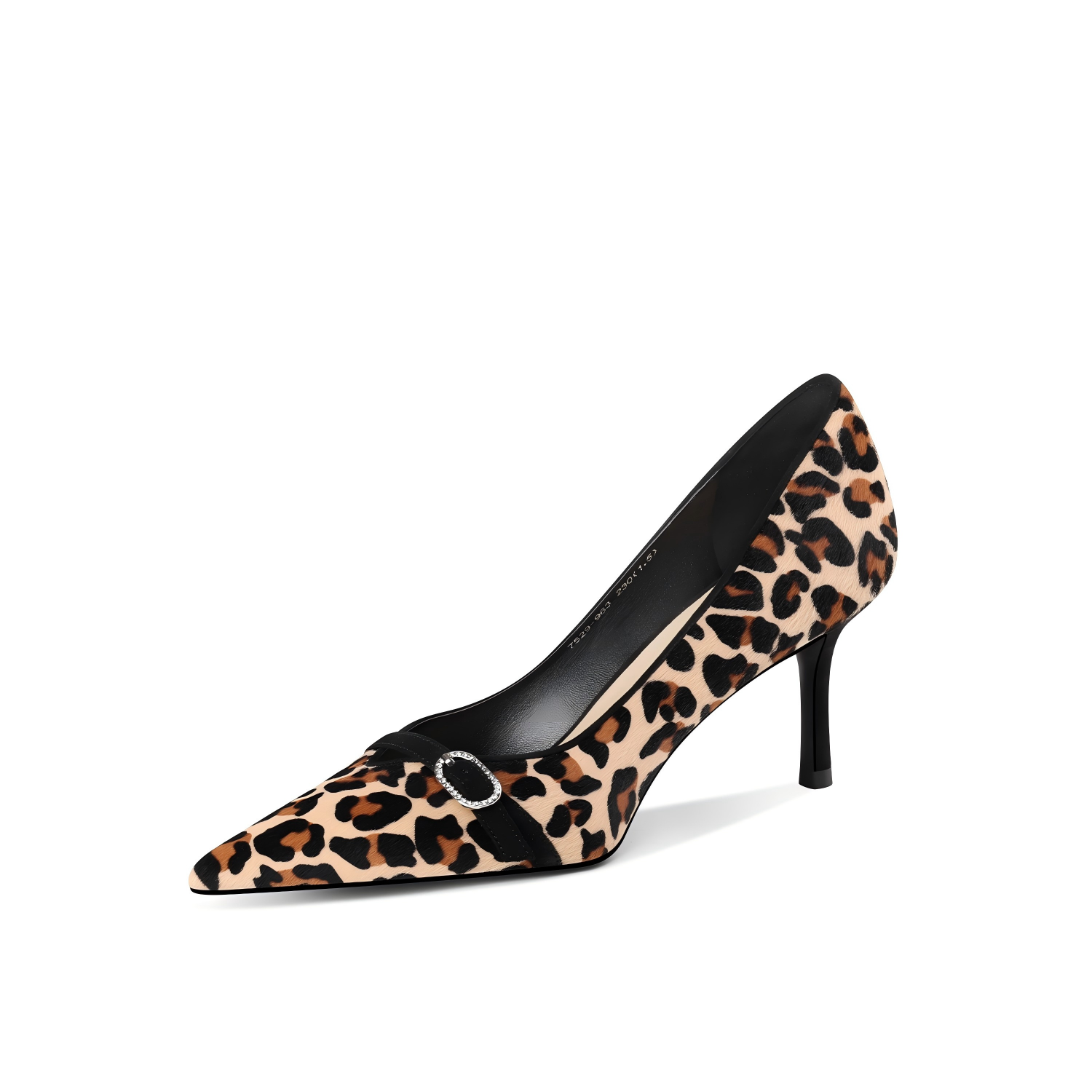 Leopard Print Lambskin Pointed-Toe Stiletto Heels for Women