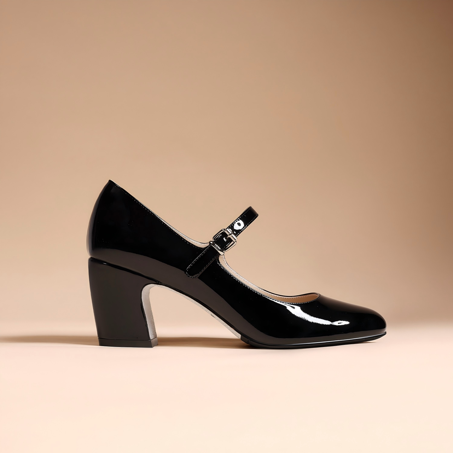 Black Patent Leather Mary Jane Block Heels