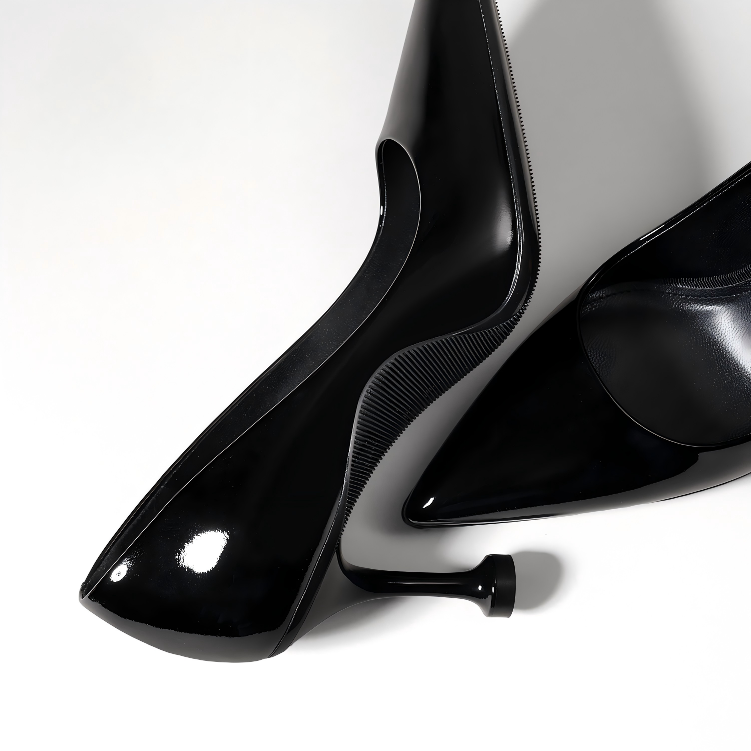 Classic Black Pointed Toe Stilettos in Cow Leather