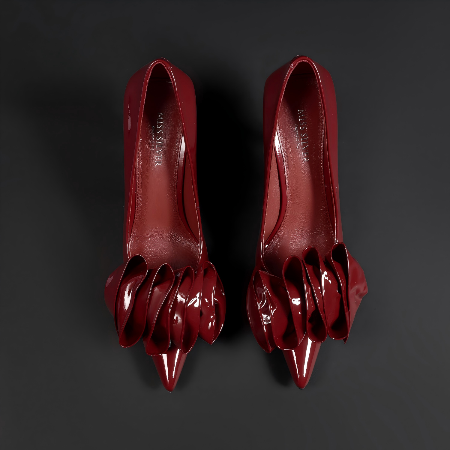 Red Patent Bow Pumps