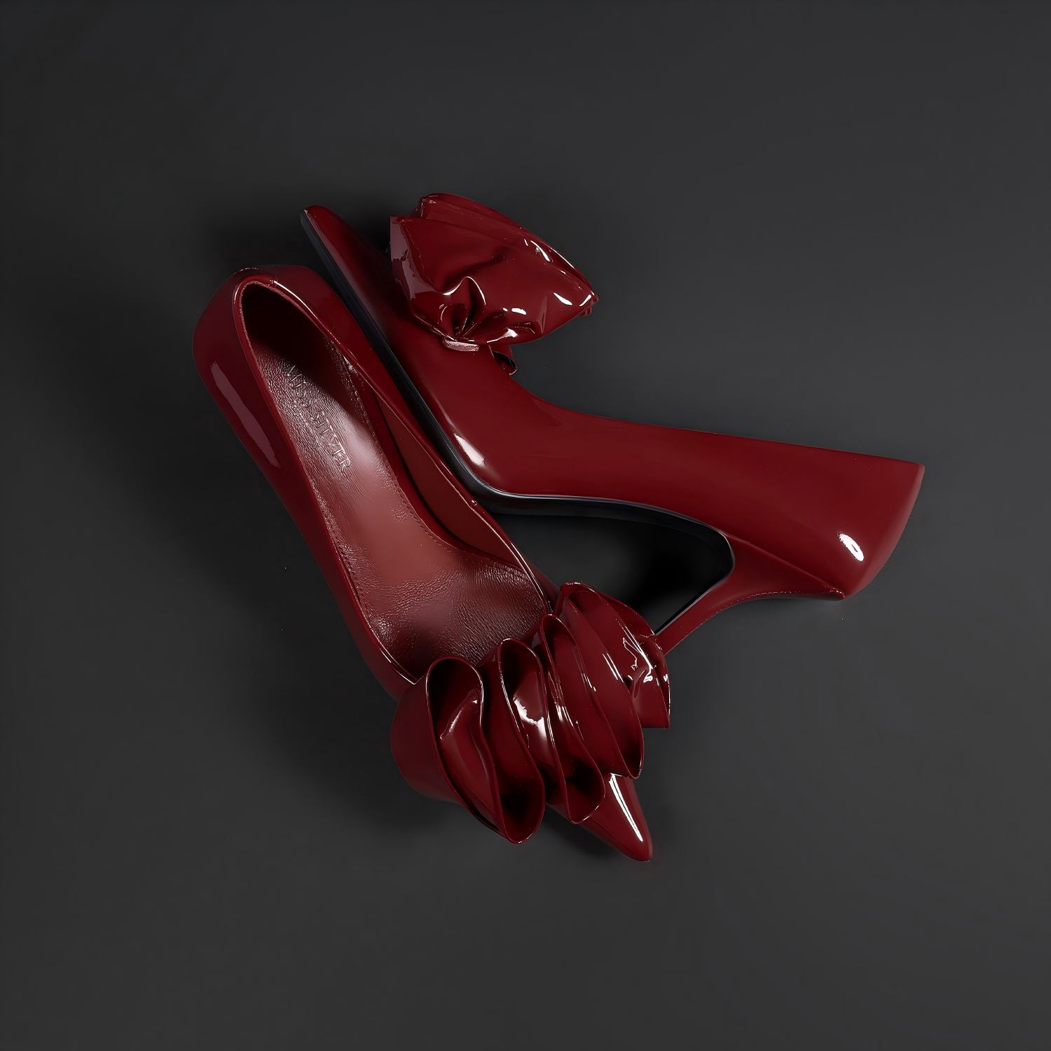 Red Patent Bow Pumps