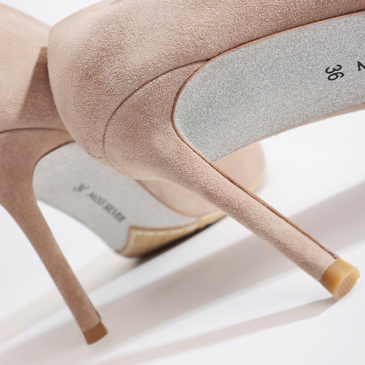 Light Mocha Suede Pointed-Toe Stiletto Pumps