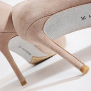Light Mocha Suede Pointed-Toe Stiletto Pumps