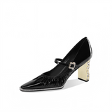 Black Patent Leather Mary Jane High Heels