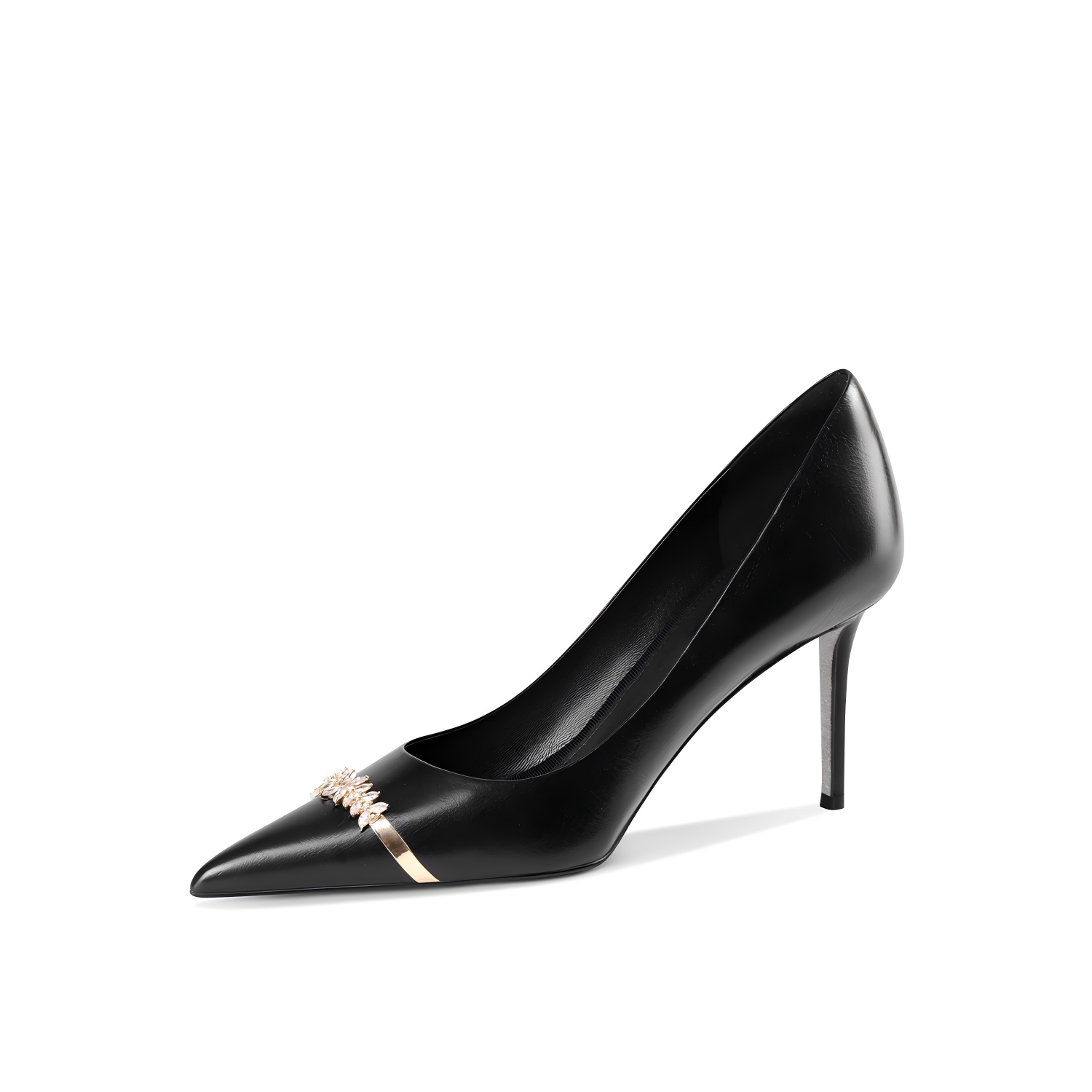 Black Lambskin Pointed-Toe Stiletto Pumps