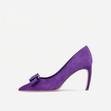 Purple Suede Pointed Toe Stiletto Pumps